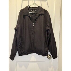 Vintage Nike Golf Mens Medium M Full Zip Jacket Black Sporty Casual Windbreaker